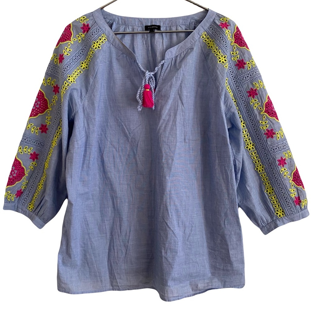 Talbots embroidered blouse - Picture 5 of 9